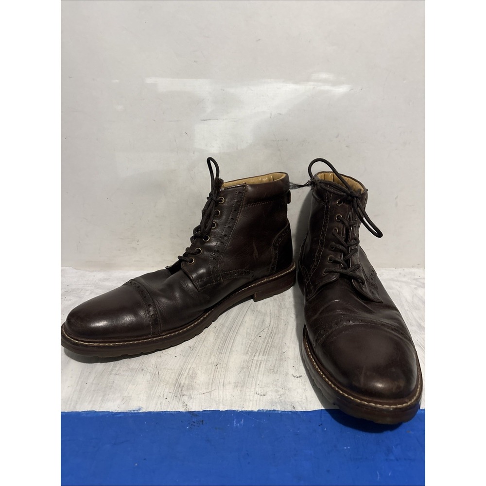 Florsheim Fenway Brown Leather Brogue Cap Toe Boots Mens 10D 11874-215